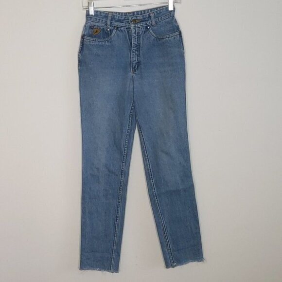 Lois Jeans High Rise Raw Hem Denim Jeans - Picture 1 of 5
